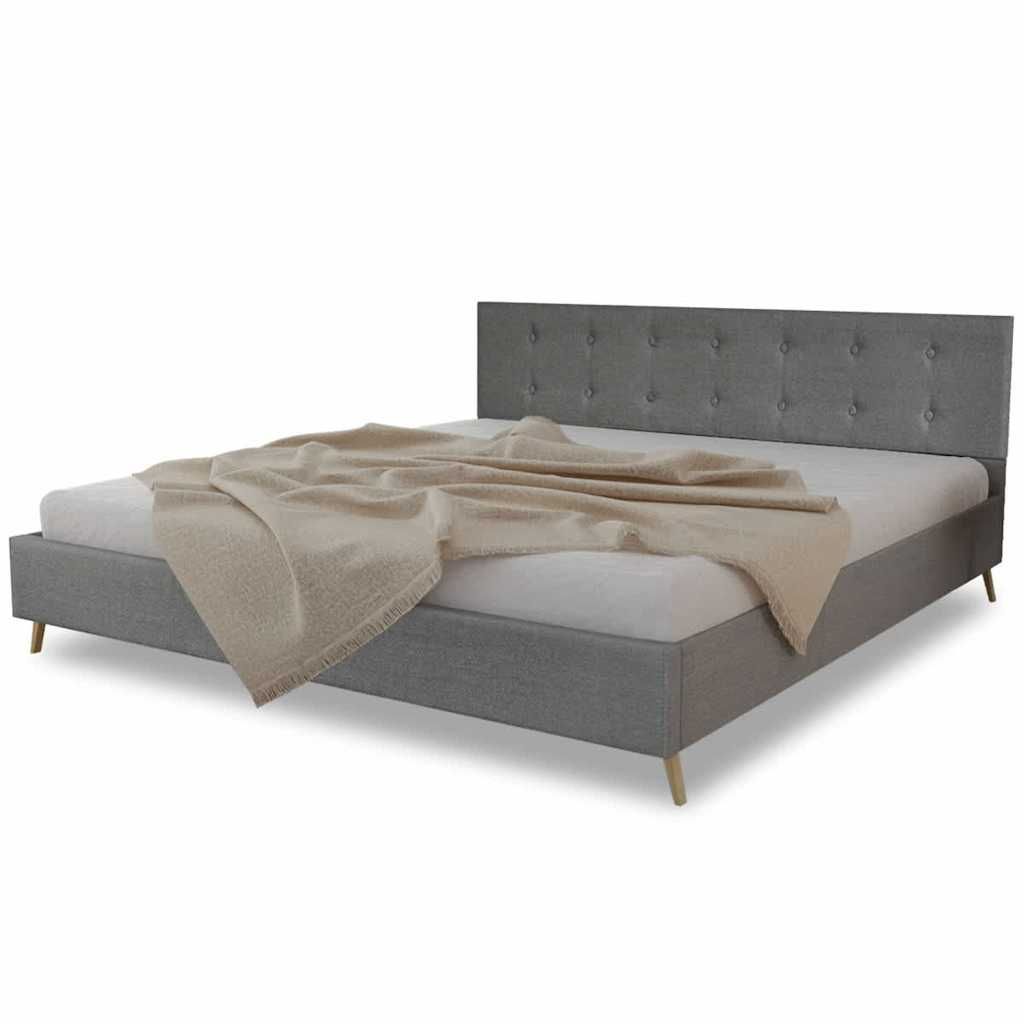 Letto con Materasso Memory Grigio Chiaro in Tessuto 180x200cm vidaXL