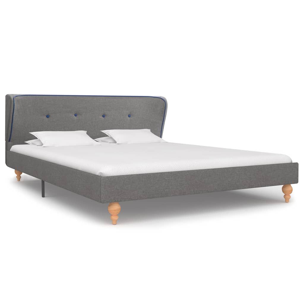 Letto con Materasso Memory Foam Tessuto Grigio Chiaro 140x200cm vidaXL