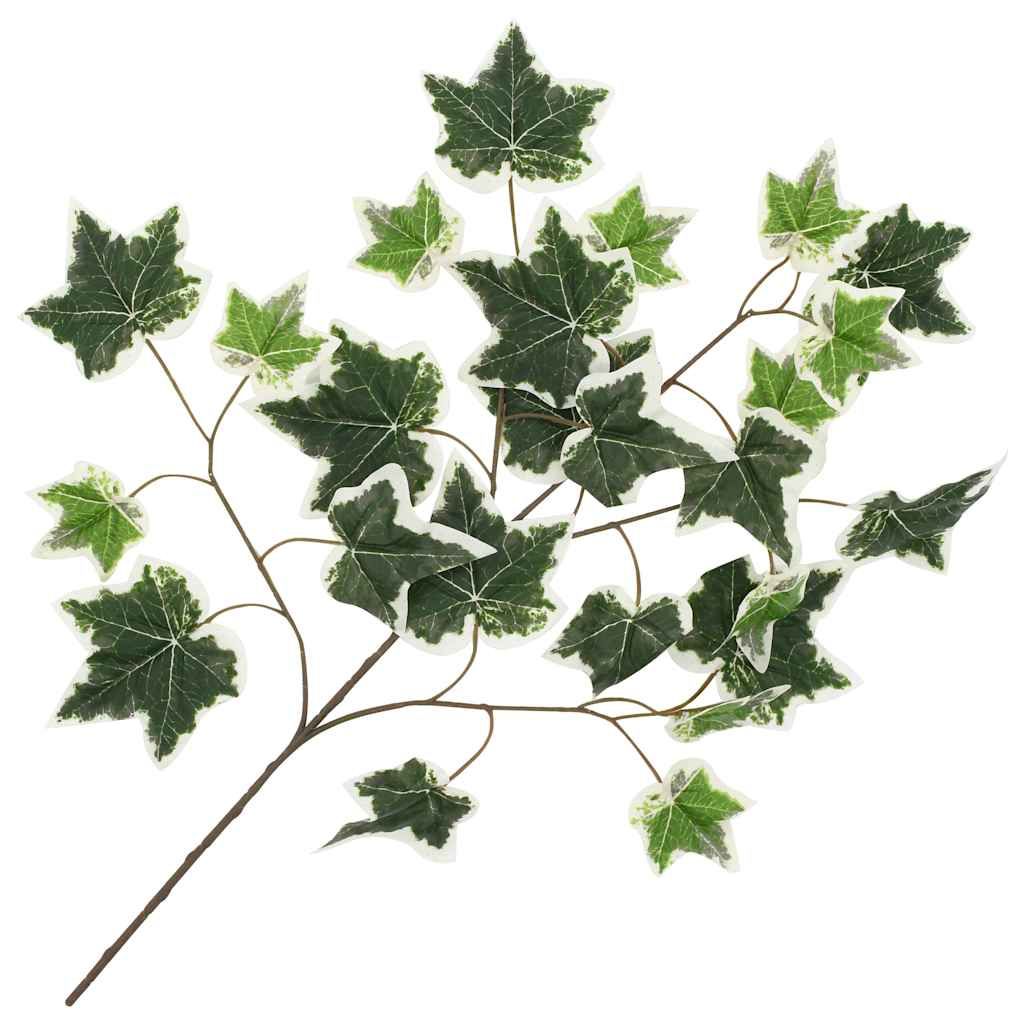 Foglie Artificiali di Edera 10 pz Verdi e Bianche 70 cm vidaXL
