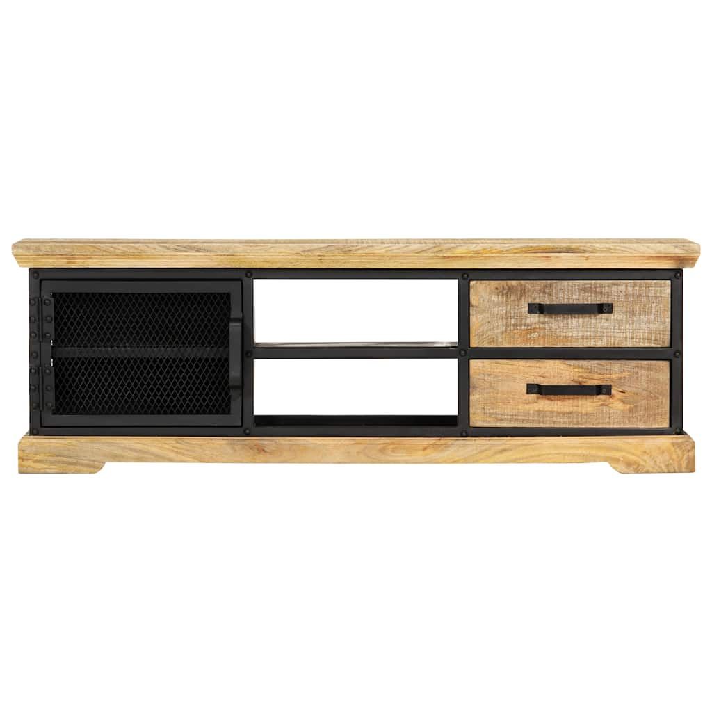 Mobile Porta TV Nero 120x30x40 cm Legno Massello di Mango vidaXL