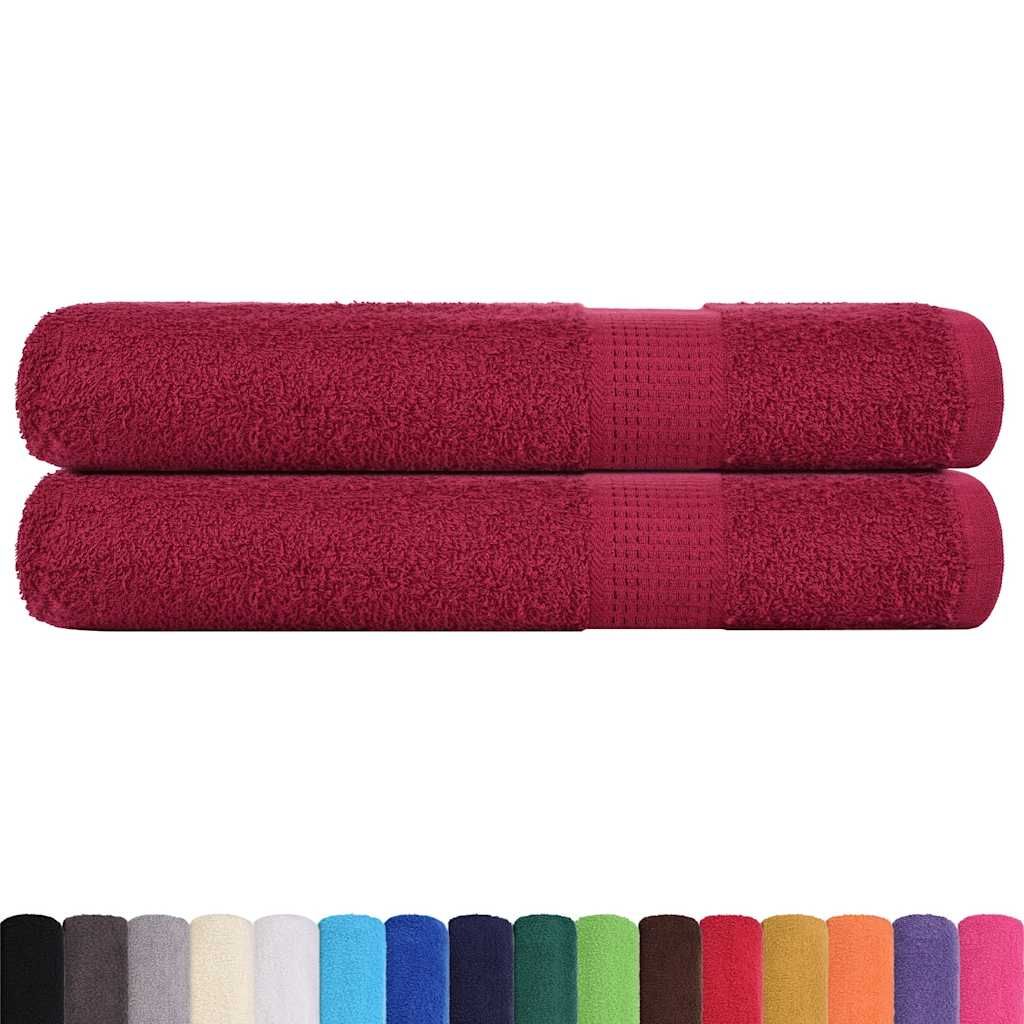 Asciugamani FROGN 2 pz Bordeaux 100x200 cm 360 g/m² vidaXL
