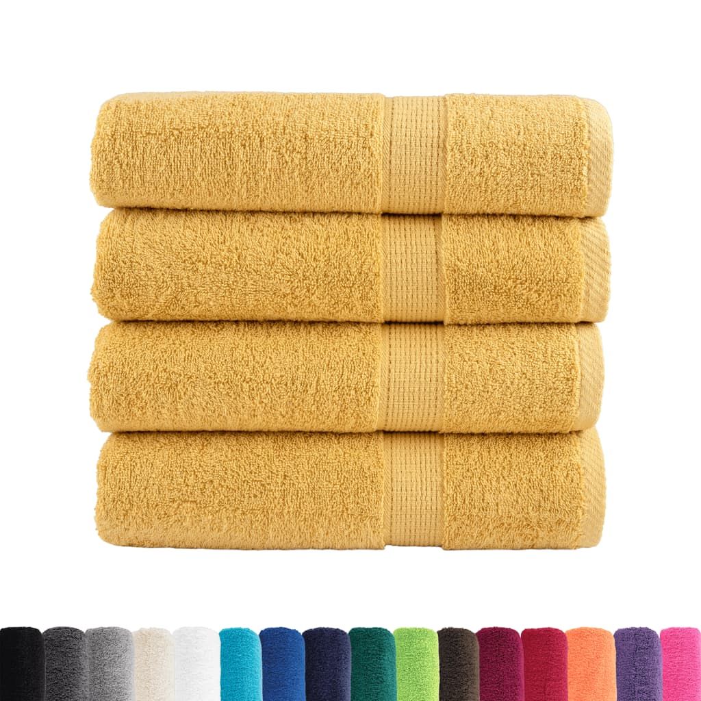 Asciugamani da doccia premium SOLUND 4 pezzi Oro 70x140 cm 600 g/m² vidaXL