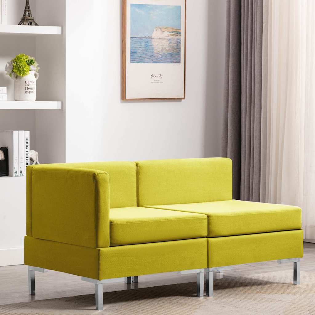 Set Divani 2 pz in Tessuto Giallo vidaXL