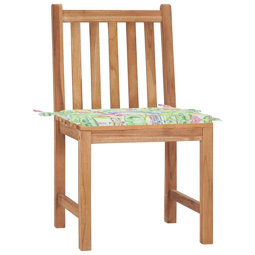 Sedie da Giardino 2 pz con Cuscini in Legno Massello di Teak vidaXL