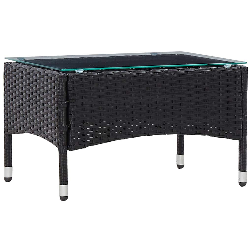 Set Divani da Giardino 2 pz con Cuscino in Polyrattan Nero vidaXL