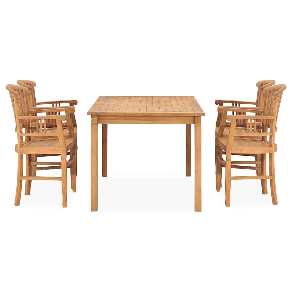 Set da Pranzo da Giardino 5 pz in Legno Massello di Teak vidaXL