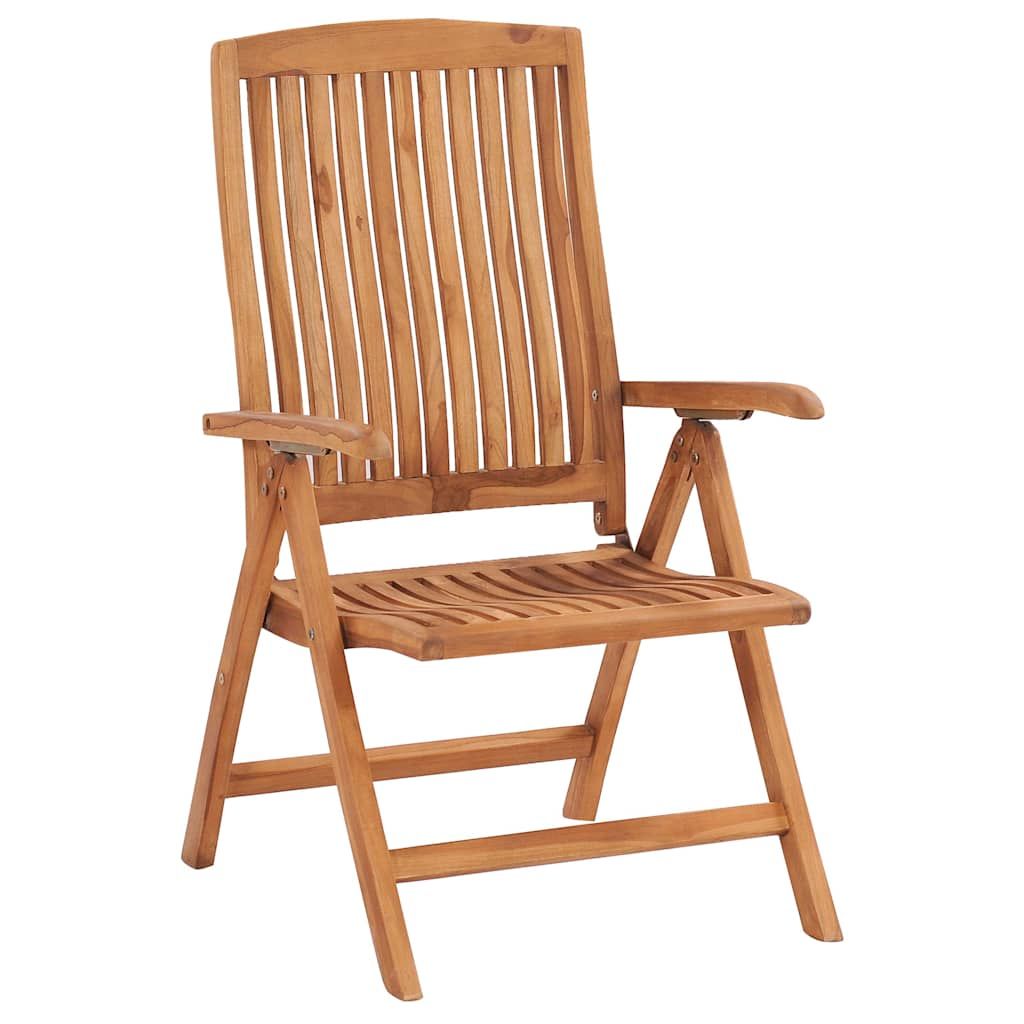 Sedie Reclinabili da Giardino con Cuscini 8 pz Massello di Teak vidaXL
