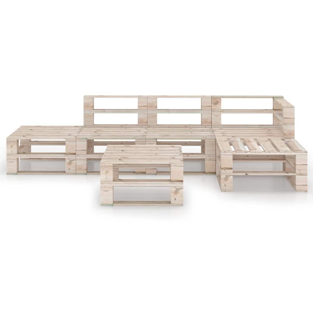 Set Divani da Giardino su Pallet 6 pz in Legno di Pino vidaXL
