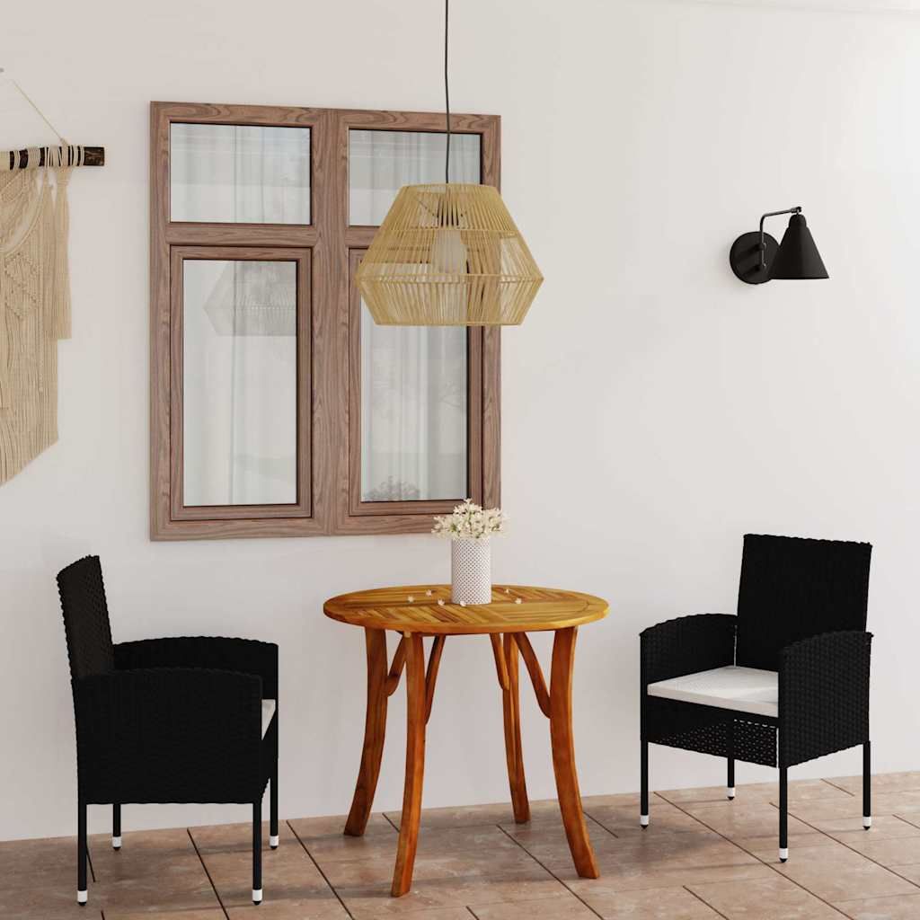 Set Mobili da Pranzo per Giardino 3 pz Nero vidaXL