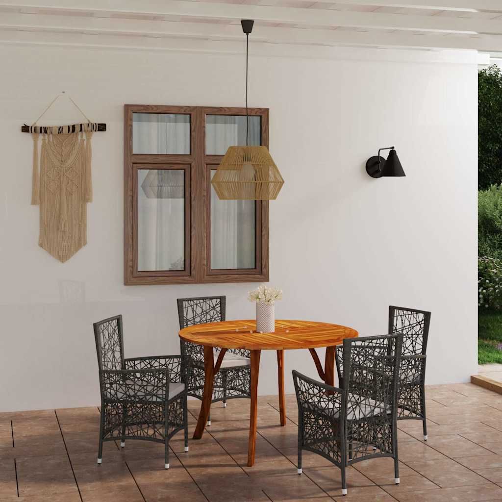 Set Mobili da Pranzo per Giardino 5 pz Marrone vidaXL