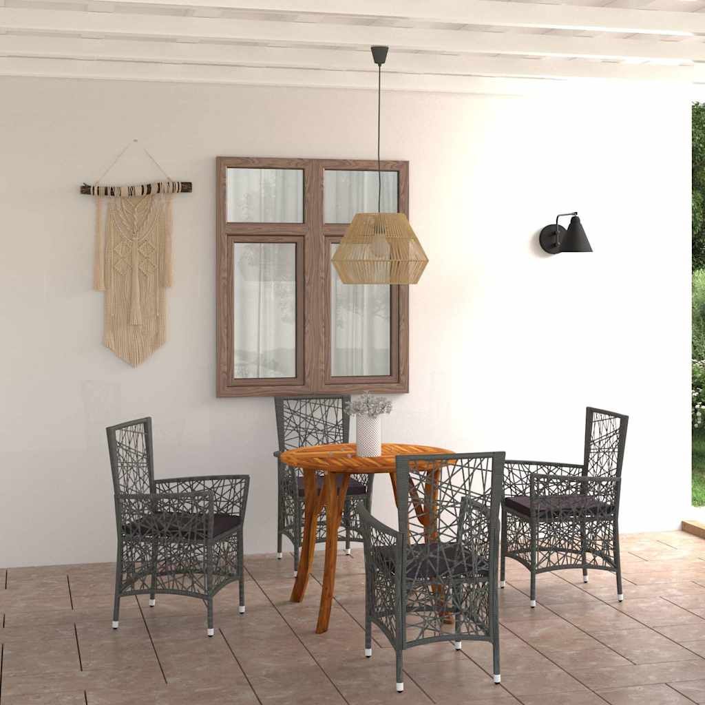 Set Mobili da Pranzo per Giardino 5 pz Grigio vidaXL