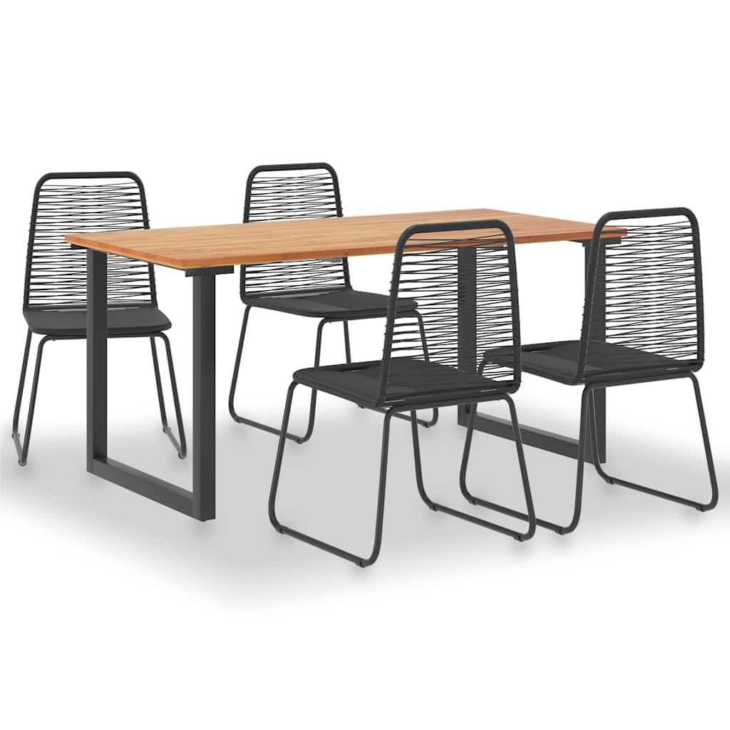 Set da Pranzo da Giardino 5 pz in Legno Acacia e Polyrattan vidaXL