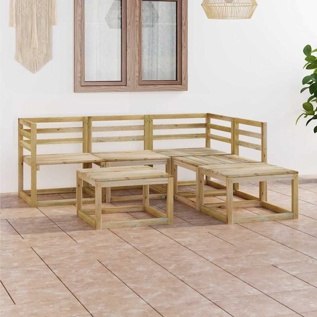 Set Salotto da Giardino 6 pz in Legno di Pino Impregnato Verde vidaXL