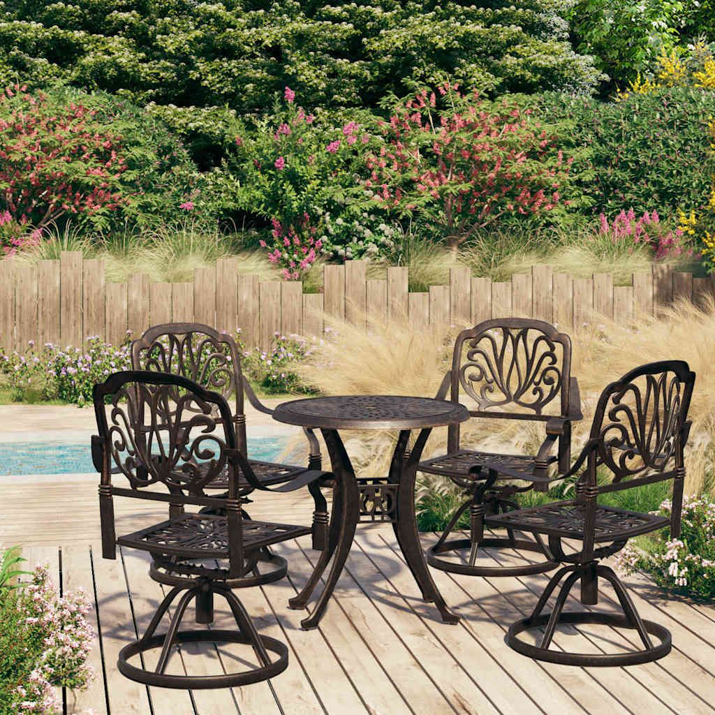 Set da Bistrot 5 pz in Alluminio Pressofuso Bronzo vidaXL