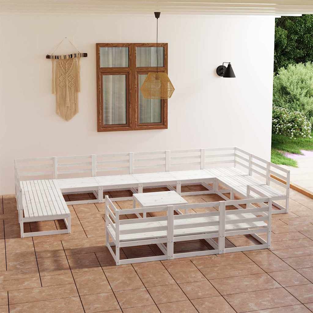 Set Divani da Giardino 14 pz in Legno Massello di Pino vidaXL
