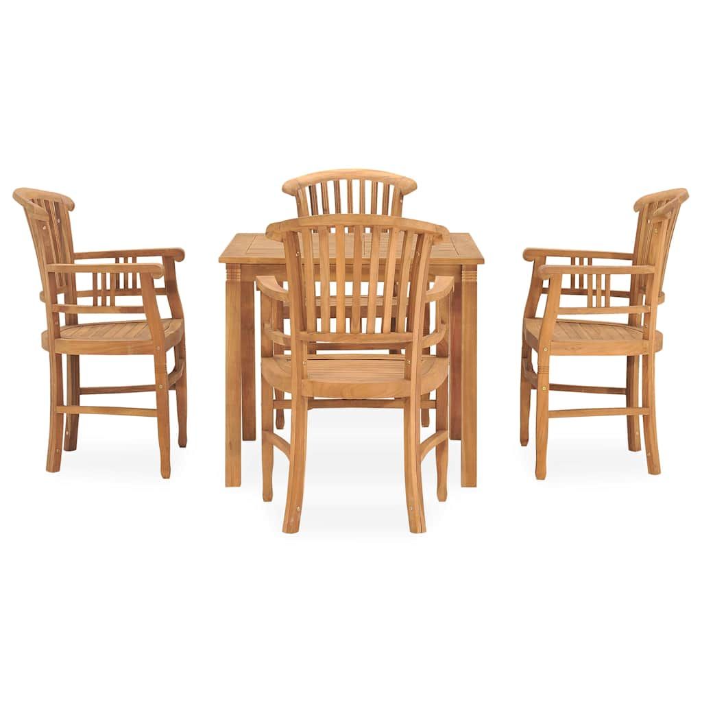 Set da Pranzo da Giardino 5 pz in Legno Massello di Teak vidaXL