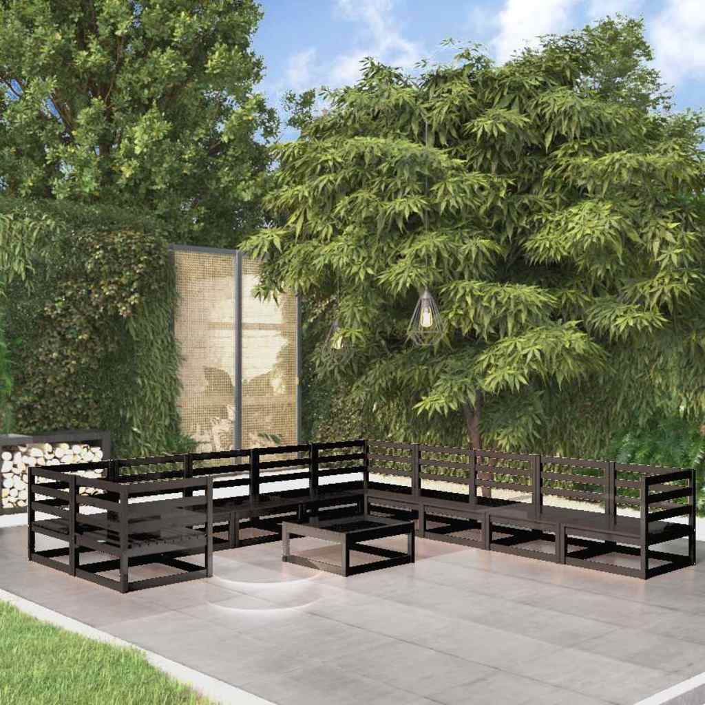 Set Divani da Giardino 11 pz in Legno Massello di Pino vidaXL