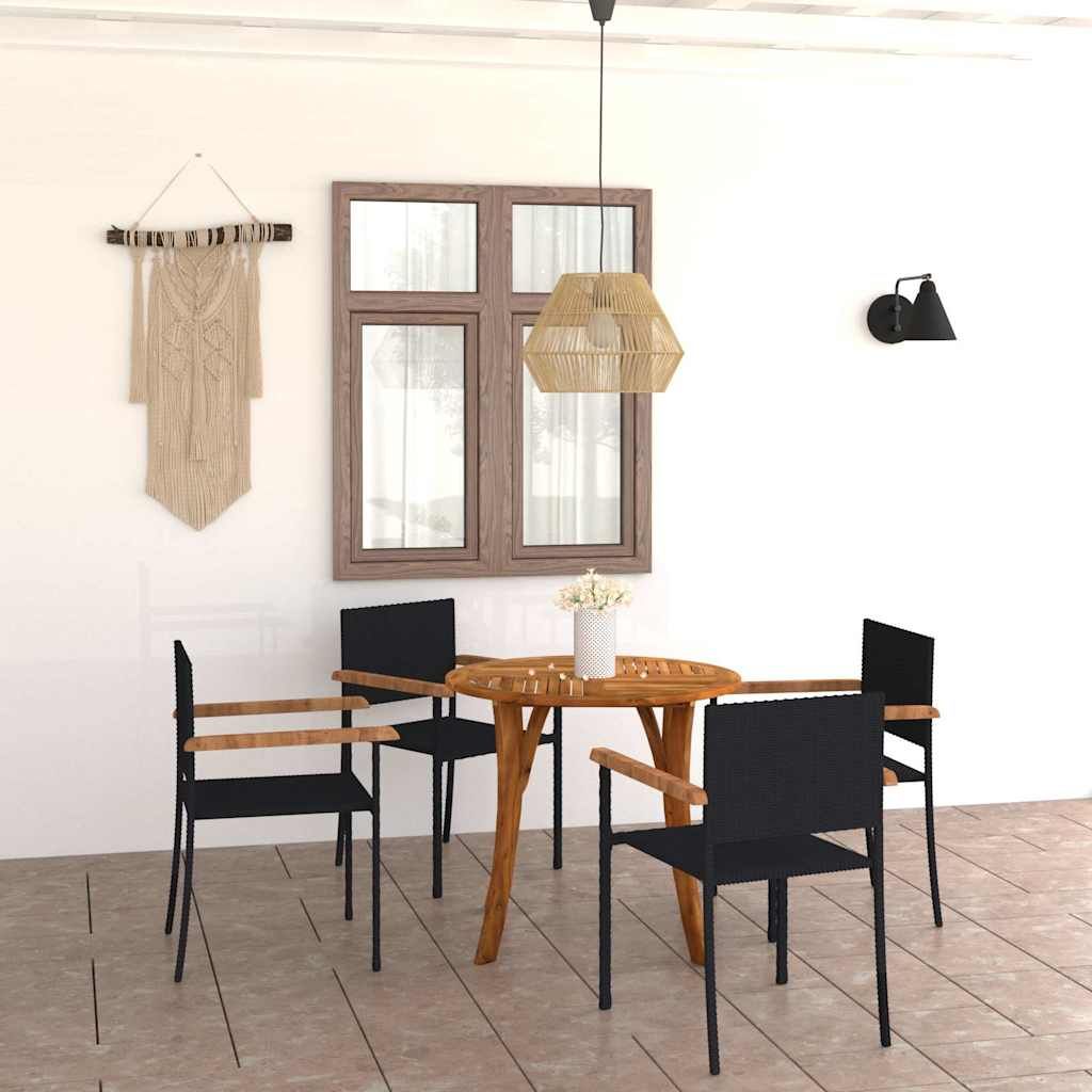 Set Mobili da Pranzo per Giardino 5 pz Nero vidaXL