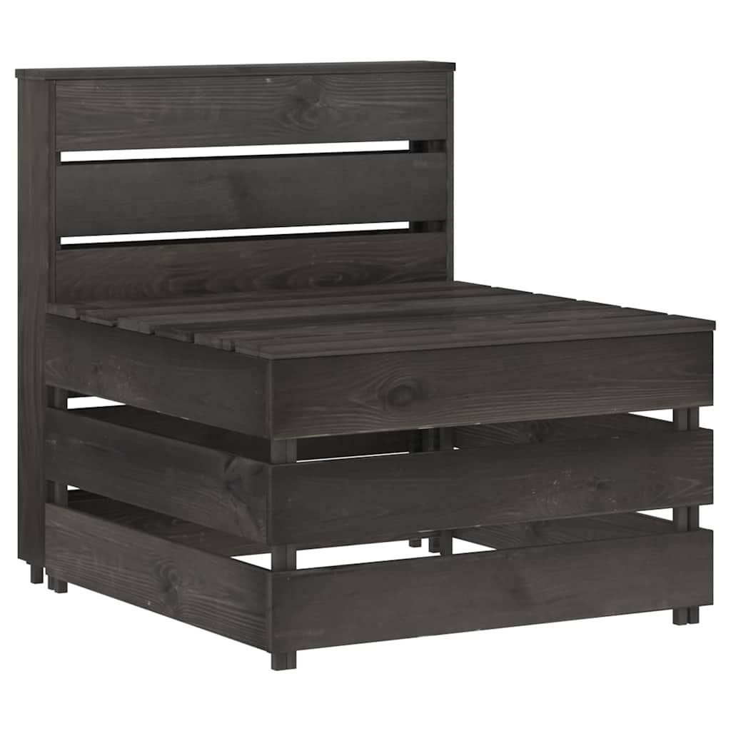 Set Salotto da Giardino 8 pz in Legno di Pino Impregnato Grigio vidaXL