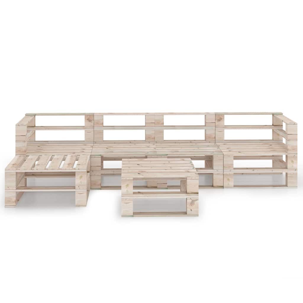 Set Salotto Giardino in Pallet 6 pz in Legno di Pino vidaXL