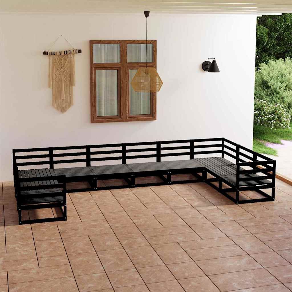 Set Divani da Giardino 10 pz in Legno Massello di Pino vidaXL