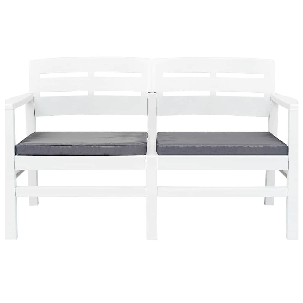 Set Salotto da Giardino 4 pz in Plastica Bianco vidaXL
