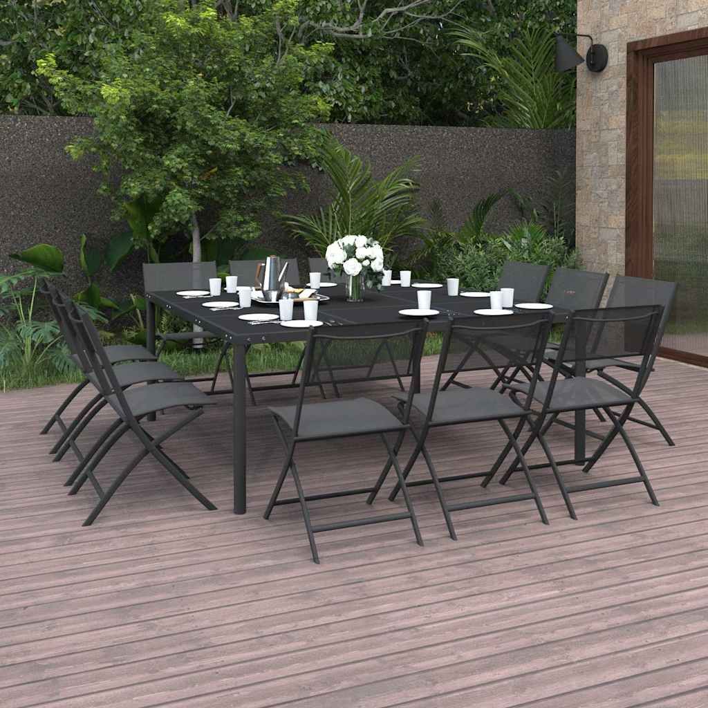 Set da Pranzo da Giardino 13 pz in Acciaio vidaXL