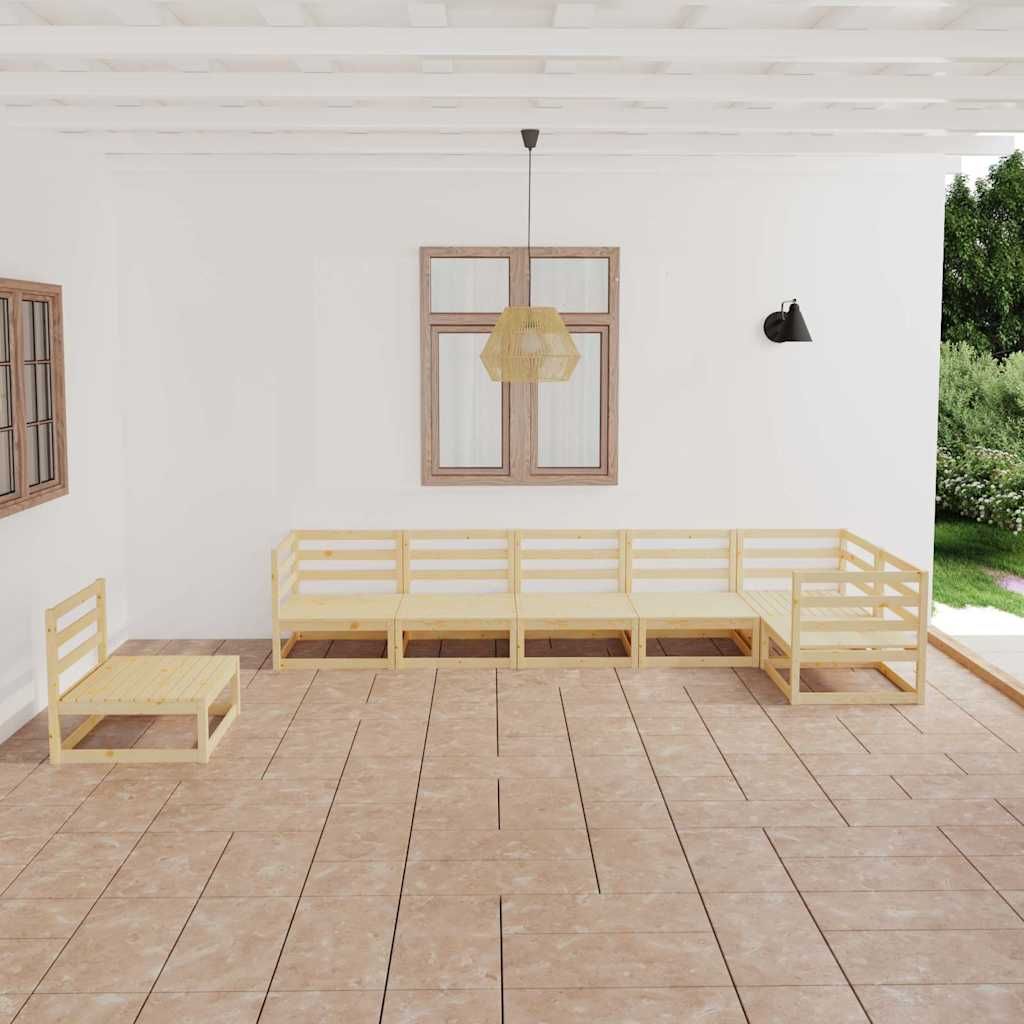 Set Divani da Giardino 7 pz in Legno Massello di Pino vidaXL