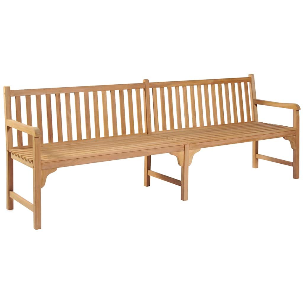 Panca da Giardino con Cuscino a Foglie 240 cm Massello di Teak vidaXL