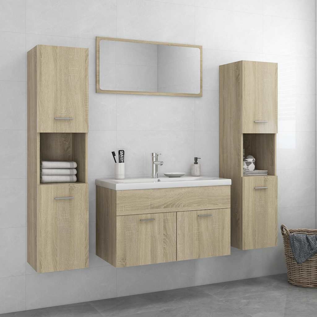 Set Mobili da Bagno Rovere Sonoma in Legno Multistrato vidaXL