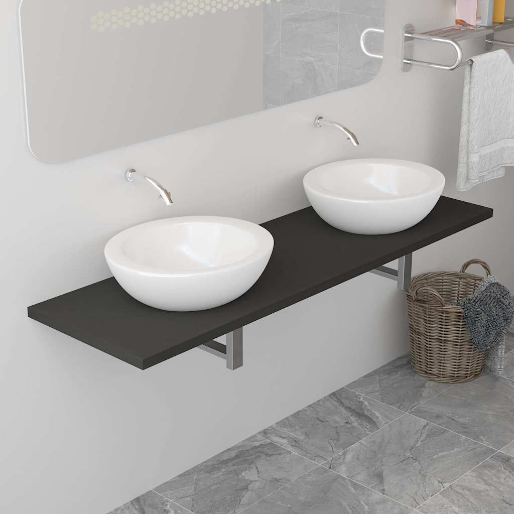 Mobile da Bagno Grigio 160x40x16,3 cm vidaXL