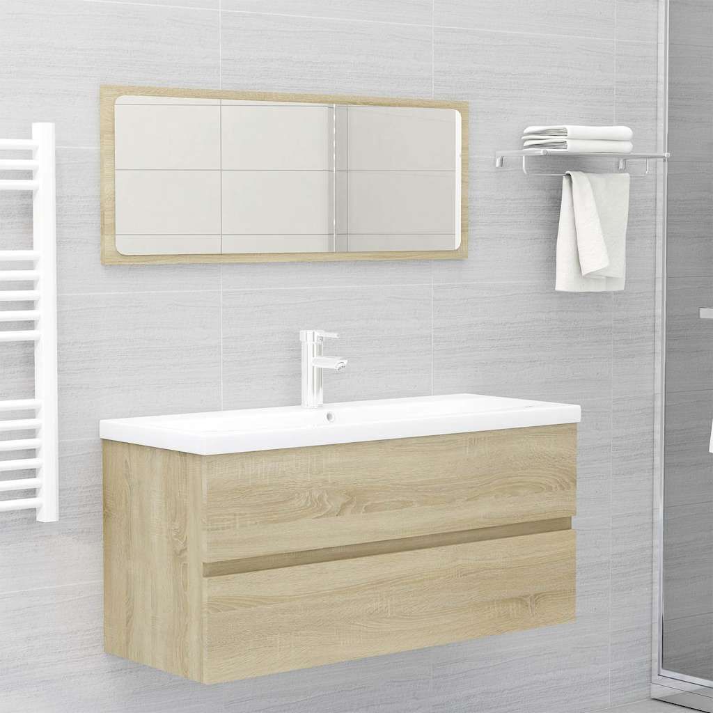 Set Mobili da Bagno Rovere Sonoma in Legno Multistrato vidaXL