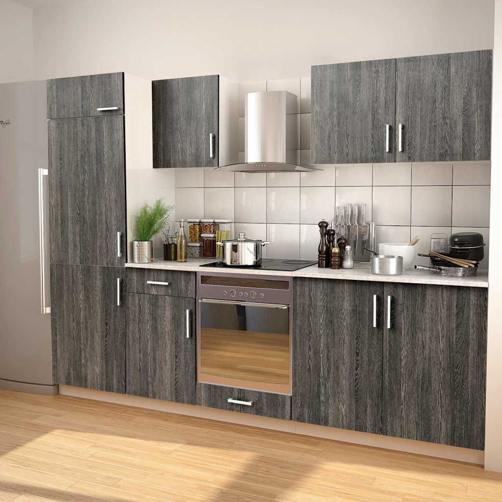 Set di Armadietti da Cucina 7 pz con Cappa Wenge vidaXL