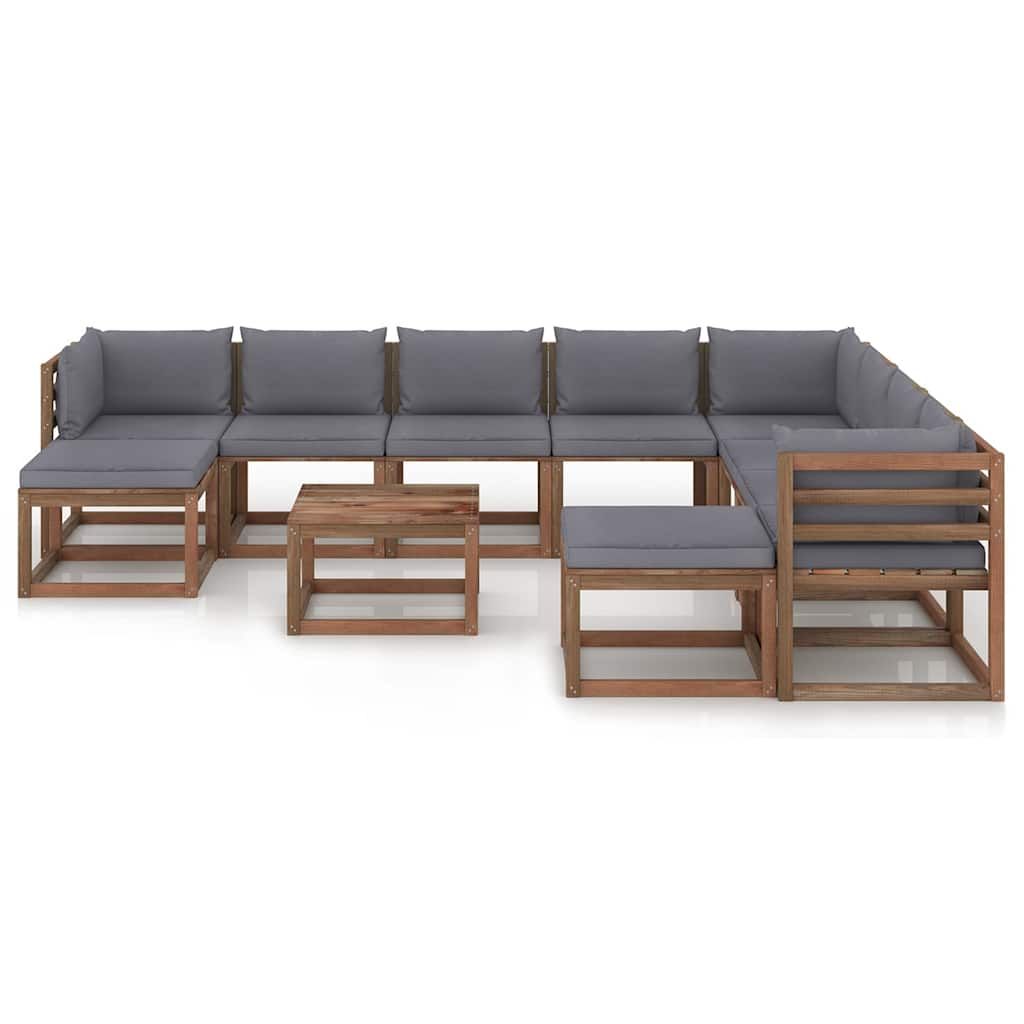 Set Divani da Giardino con Cuscini 11 pz Antracite vidaXL