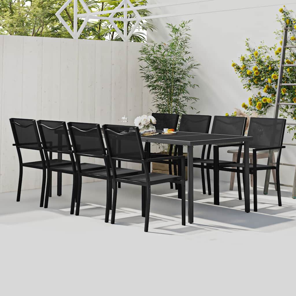Set da Pranzo da Giardino 9 pz in Acciaio vidaXL
