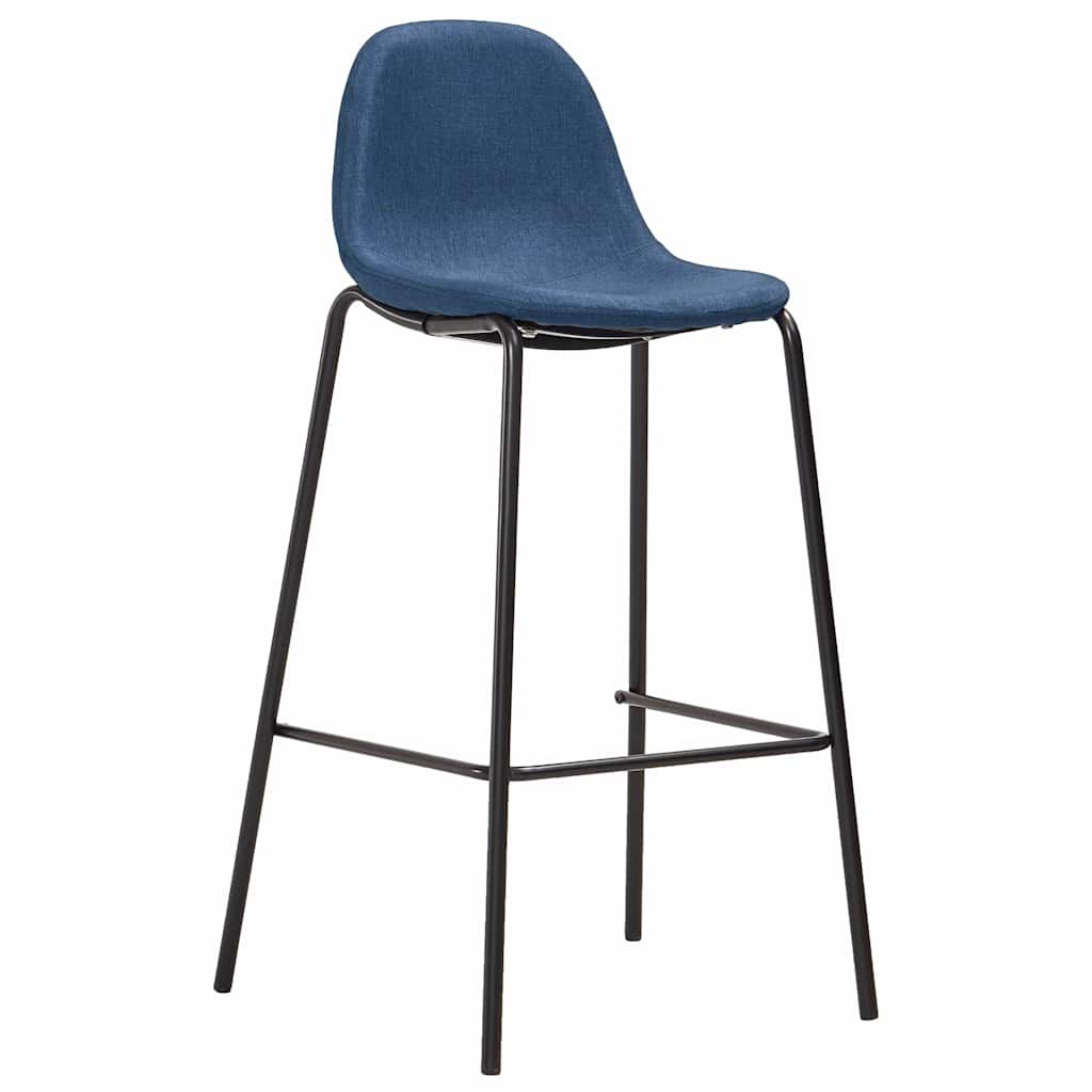 Sedie da Bar 4 pz Blu in Tessuto vidaXL