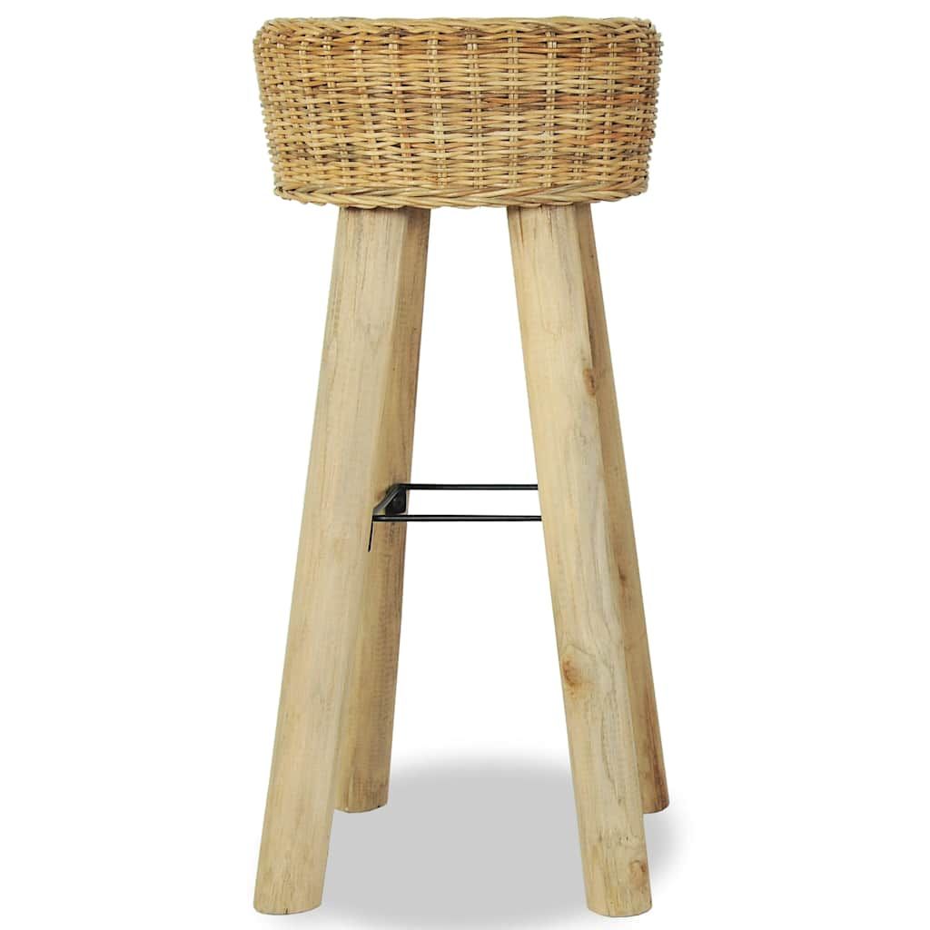 Sgabelli da Bar 2 pz in Rattan Naturale vidaXL