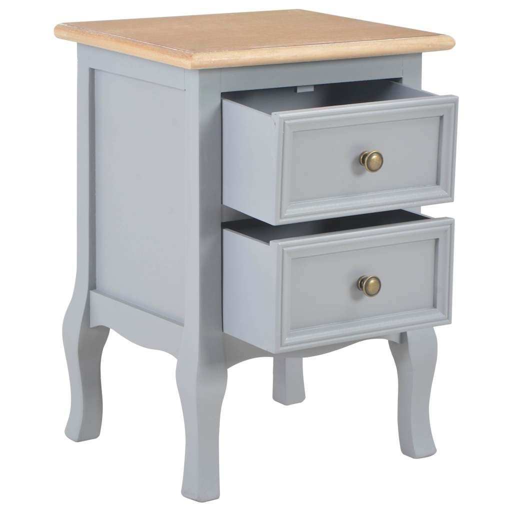 280038  Bedside Cabinets Grey 35x30x49 cm MDF vidaXL