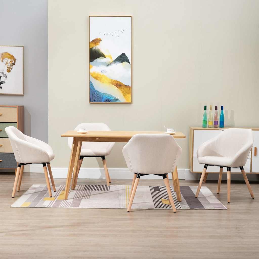 Sedie da Pranzo 4 pz Crema in Tessuto vidaXL