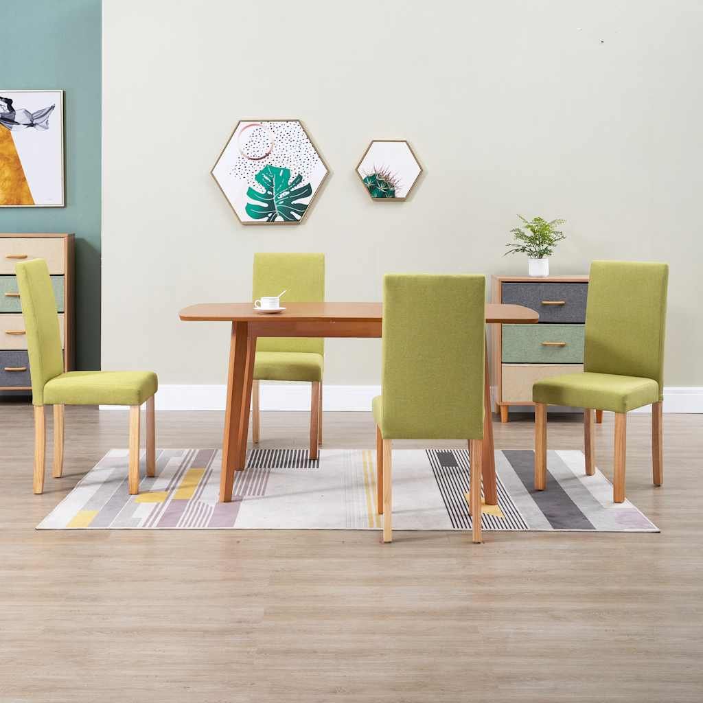 Sedie da Pranzo 4 pz Verdi in Tessuto vidaXL