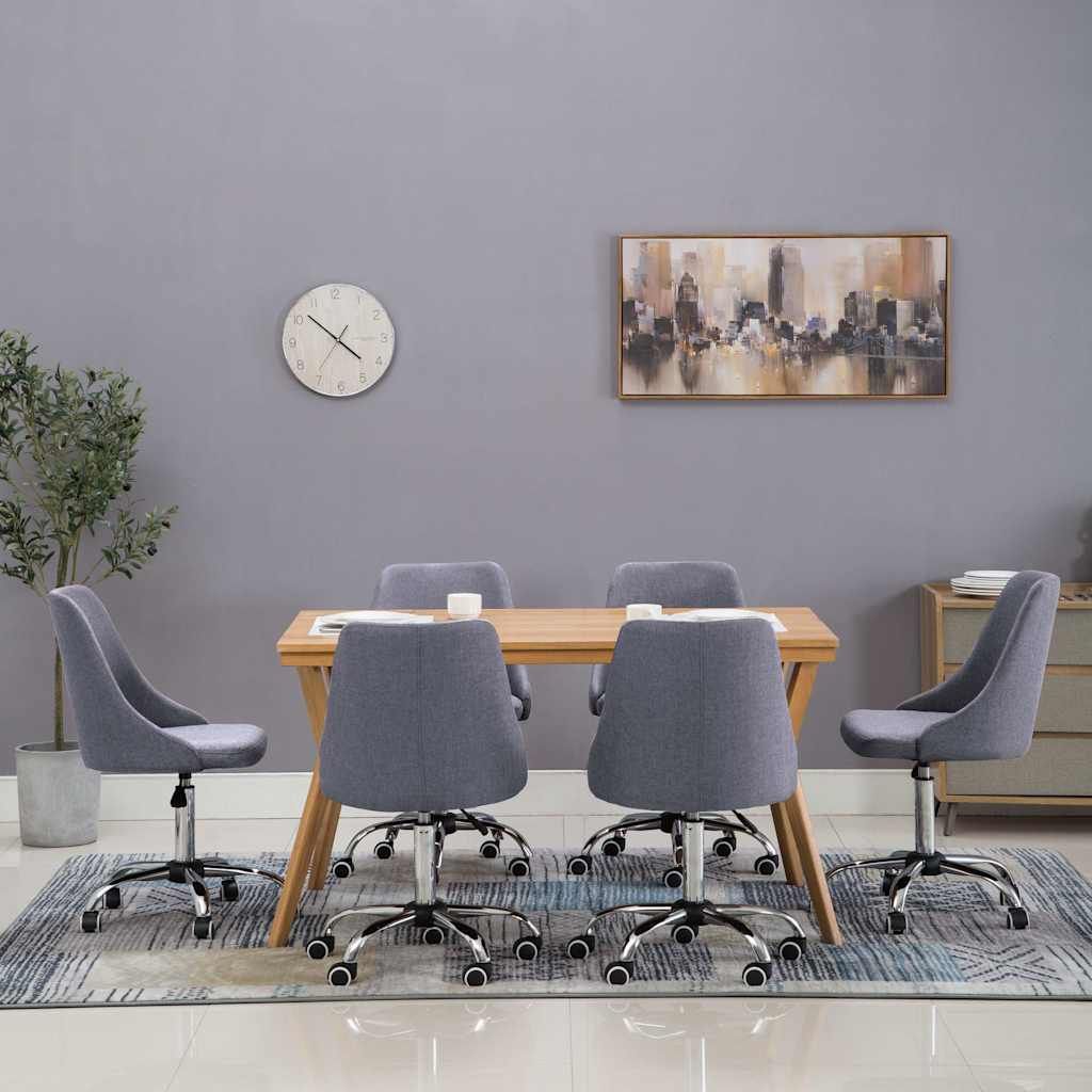 Sedie da Pranzo 6 pz Grigio Scuro in Tessuto vidaXL