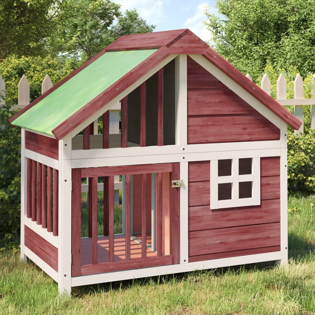 Cuccia per Cani Moka 96x60,5x87 cm in Legno Massello di Pino vidaXL