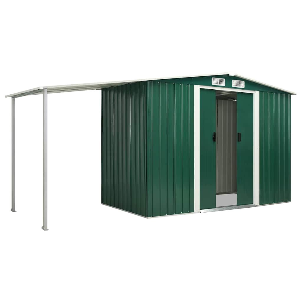 Capanno Giardino Porte Scorrevoli Verde 386x131x178 cm Acciaio vidaXL