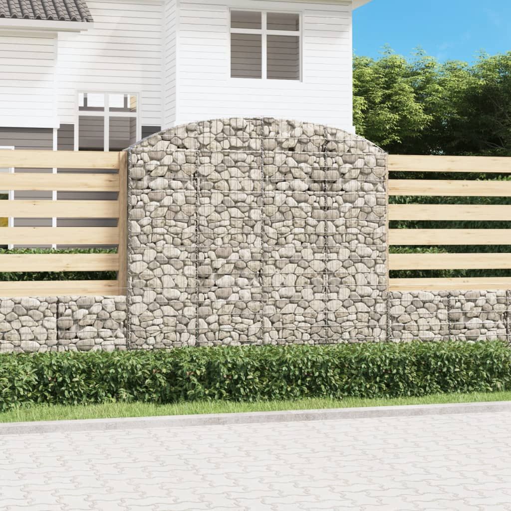 Cesto Gabbione ad Arco 200x30x180/200 cm Ferro Zincato vidaXL