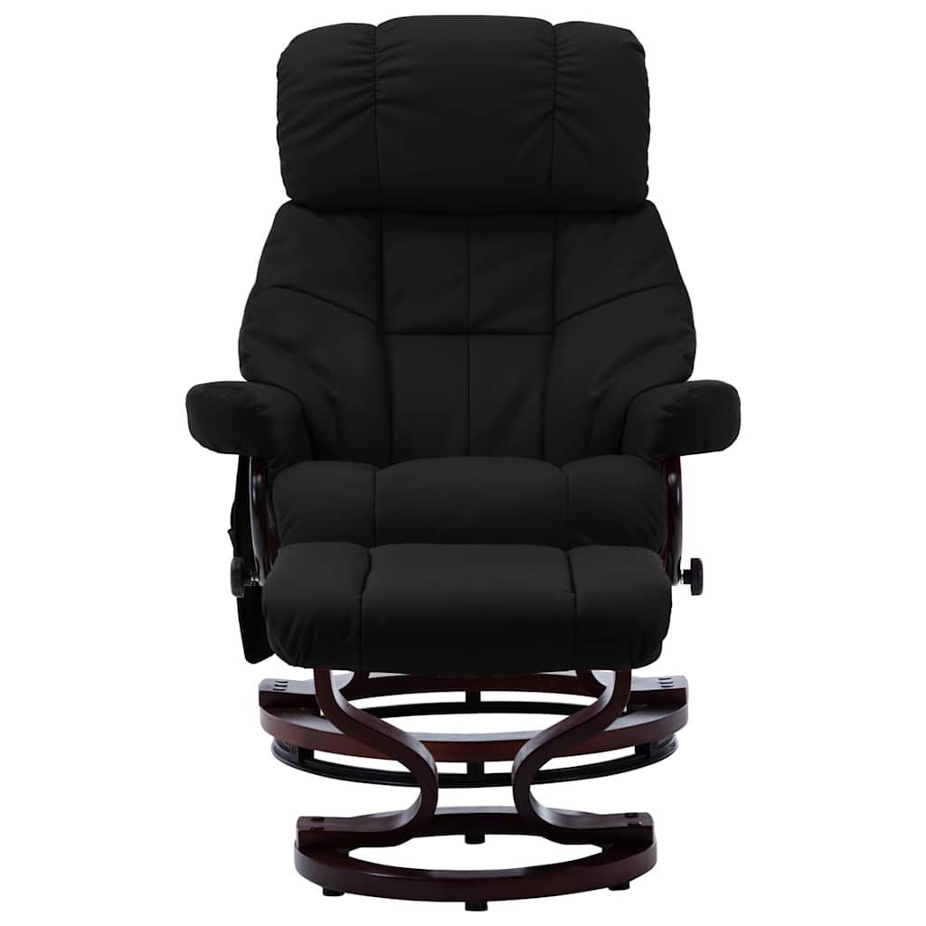Poltrona Massaggi Reclinabile Nera Similpelle e Legno Curvato vidaXL