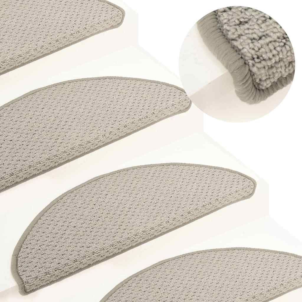 Tappetini per Scale 15 pz Grigio Chiaro 56x17x3 cm vidaXL