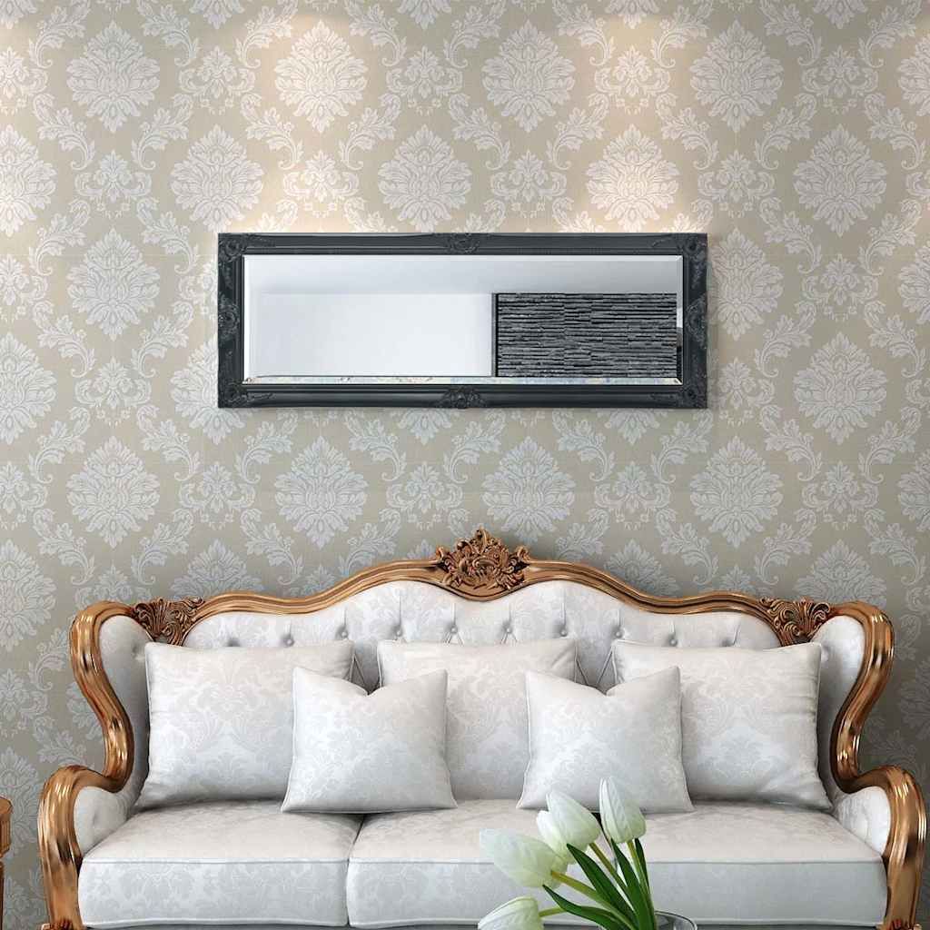 Specchio da Parete Stile Barocco 140x50 cm Nero vidaXL