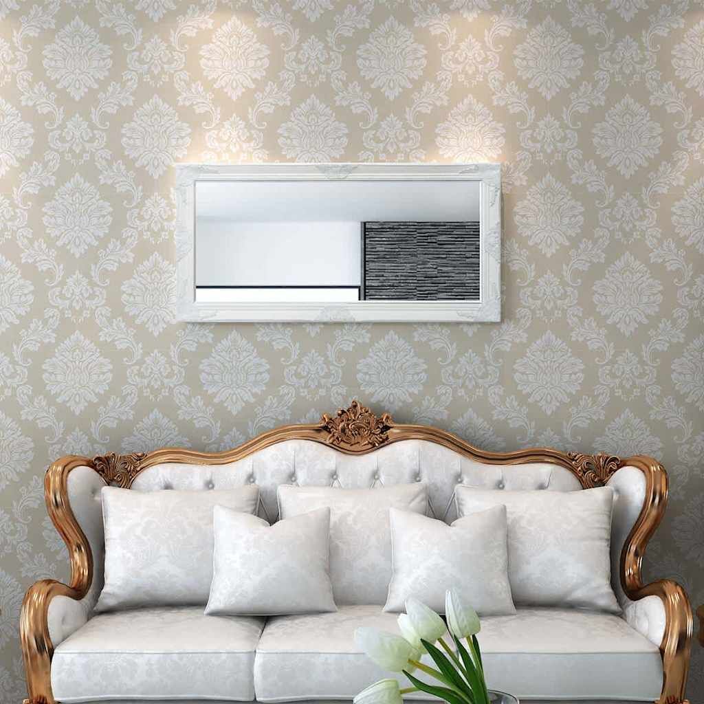 Specchio da Parete Stile Barocco 120x60 cm Bianco vidaXL