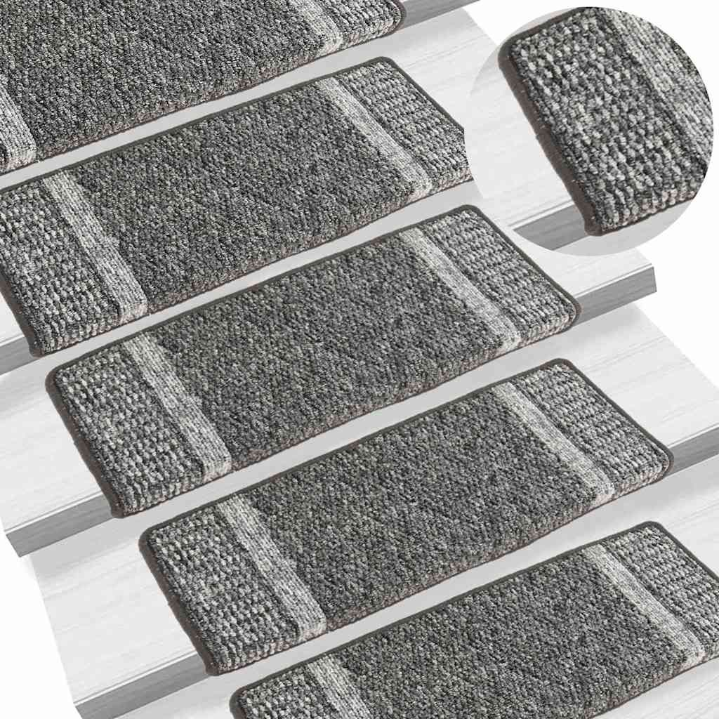 Tappetini per Scale Autoadesivi 15 pz Grigi 65x21x4 cm vidaXL