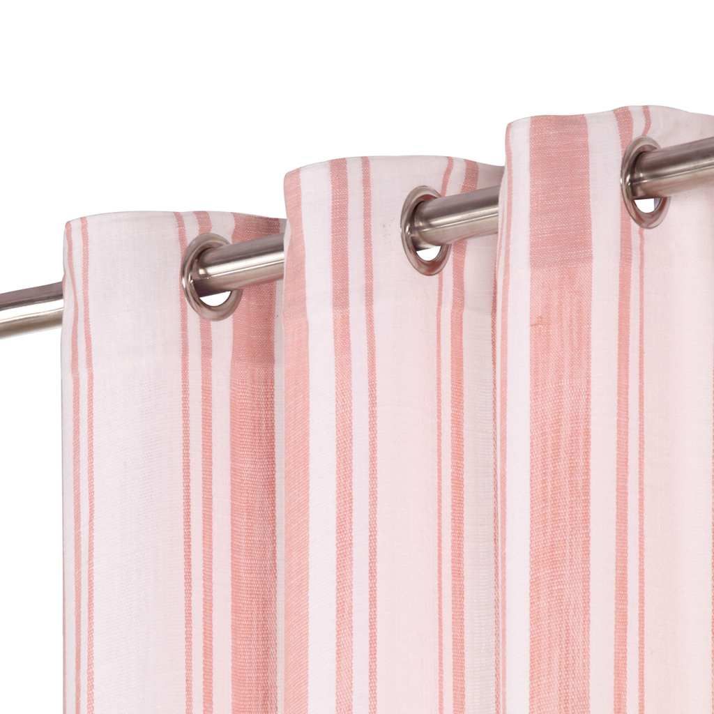 Tende con Anelli in Metallo 2pz Cotone 140x225cm Rosa a Strisce vidaXL